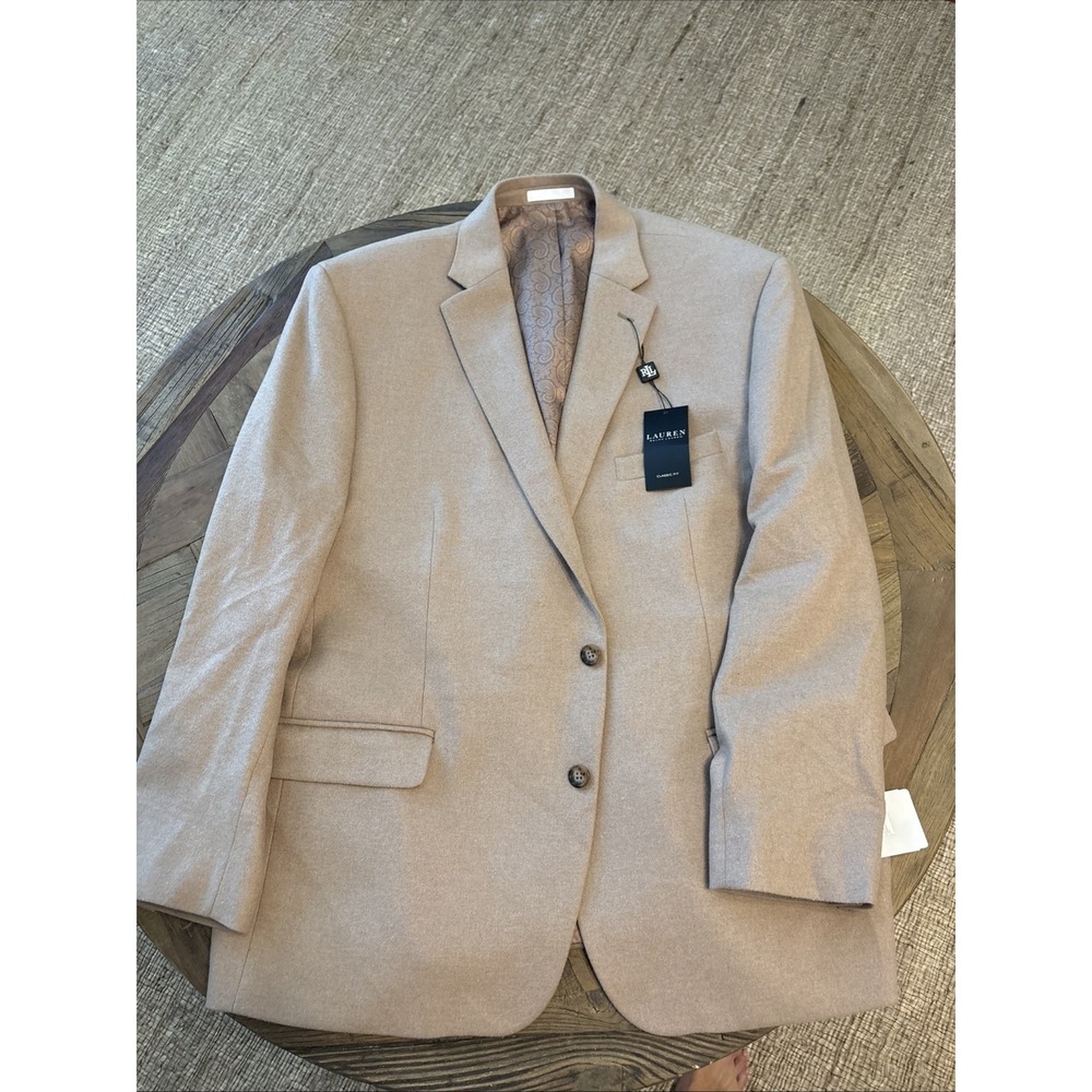 NWT Lauren Ralph Lauren 50R Lacrosse Camel Wool Silk Cashmere Sport Coat BLAZER